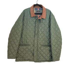 Brooks Brothers Paddock Diamond Quilted Barn Coat XXL Olive Green